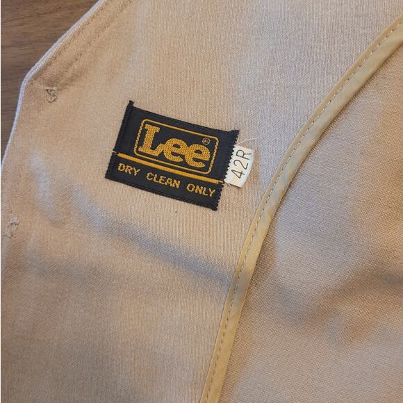 VTG 70s Separate-Lees by LEE Men’s Tan Vest 42R Made in USA Workwear EUC - Picture 6 of 9
